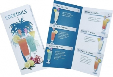 Cocktailkarte mit 6 Cocktails