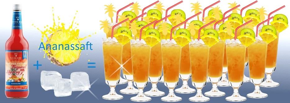 Flasche Tropical Mystery für 17 fertige alkoholfreie Cocktails